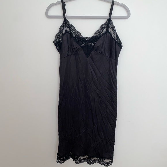 Semi Formal Cocktail Dresses Plus Size Black Lace Dress Jcpenney Slip Dress  VTG JcPenney Gothic Nylon